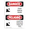 Signmission OSHA Danger Sign, Foot Pinch Point Bilingual, 24in X 18in Decal, 18" W, 24" L, Bilingual Spanish OS-DS-D-1824-VS-1721 - alternate 1